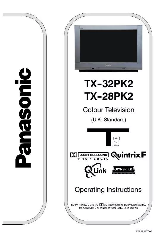 Mode d'emploi PANASONIC TX-32PK2