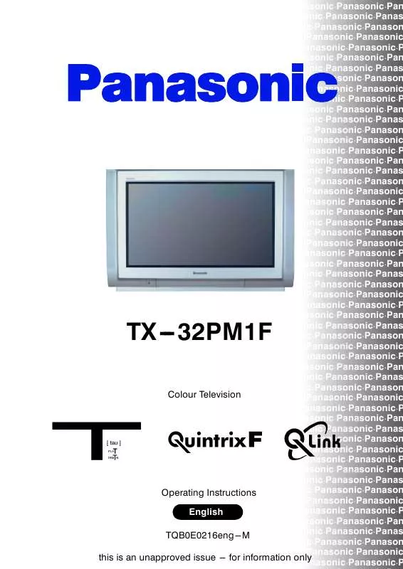 Mode d'emploi PANASONIC TX-32PM1F