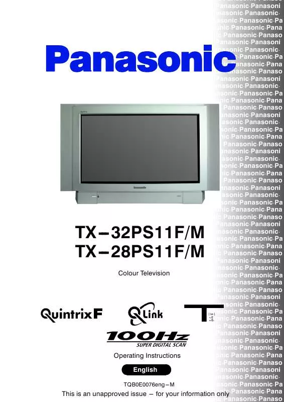 Mode d'emploi PANASONIC TX-32PS11FM