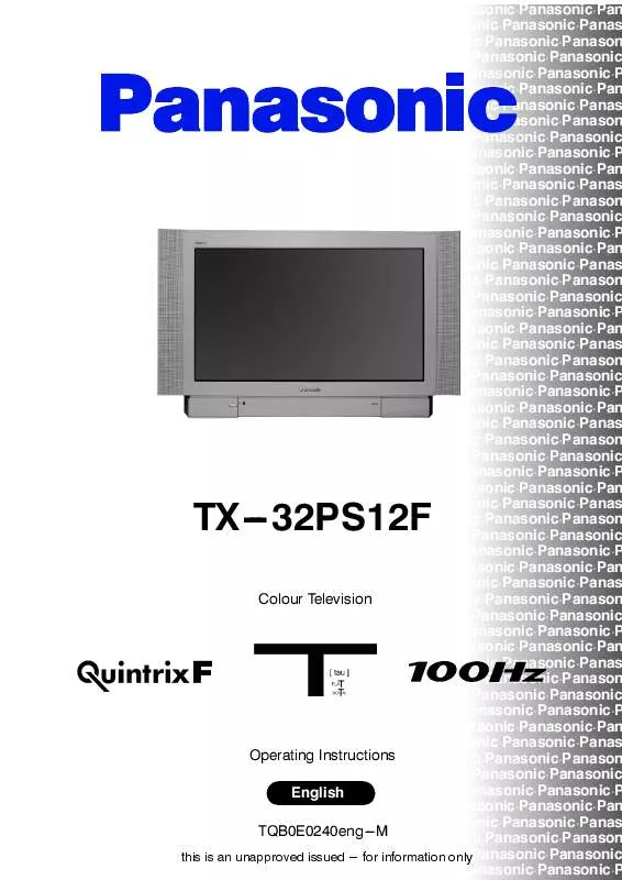 Mode d'emploi PANASONIC TX-32PS12F