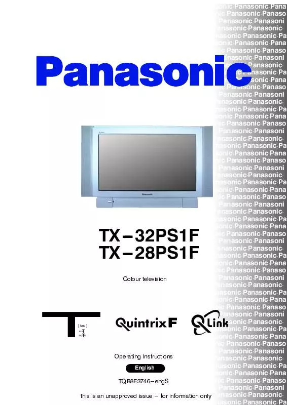 Mode d'emploi PANASONIC TX-32PS1F