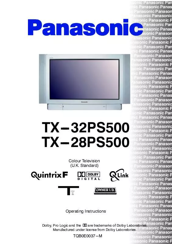 Mode d'emploi PANASONIC TX-32PS500