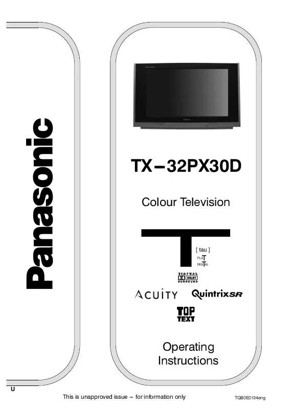 Mode d'emploi PANASONIC TX-32PX30D