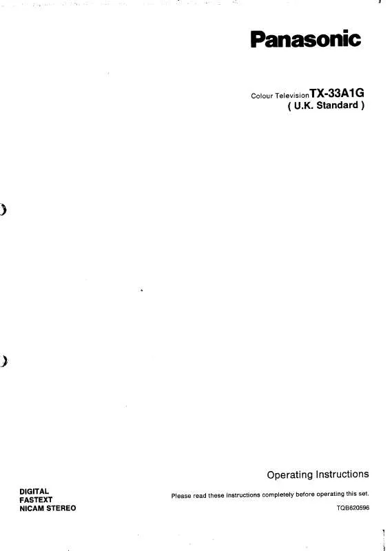 Mode d'emploi PANASONIC TX-33A1