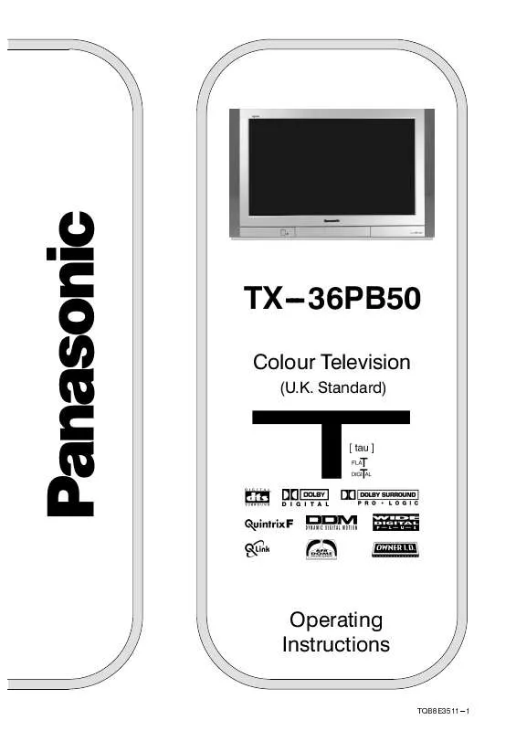 Mode d'emploi PANASONIC TX-36PB50