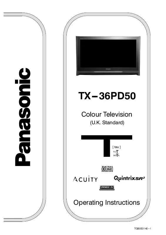 Mode d'emploi PANASONIC TX-36PD50