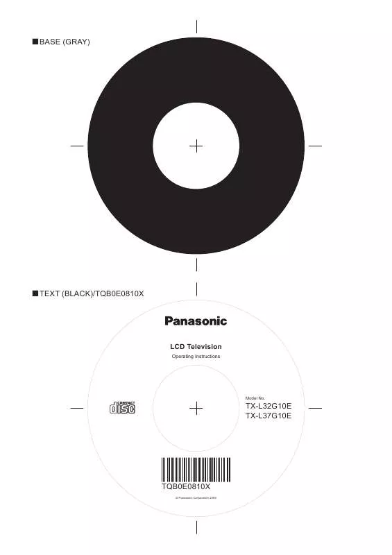 Mode d'emploi PANASONIC TX-37G10E