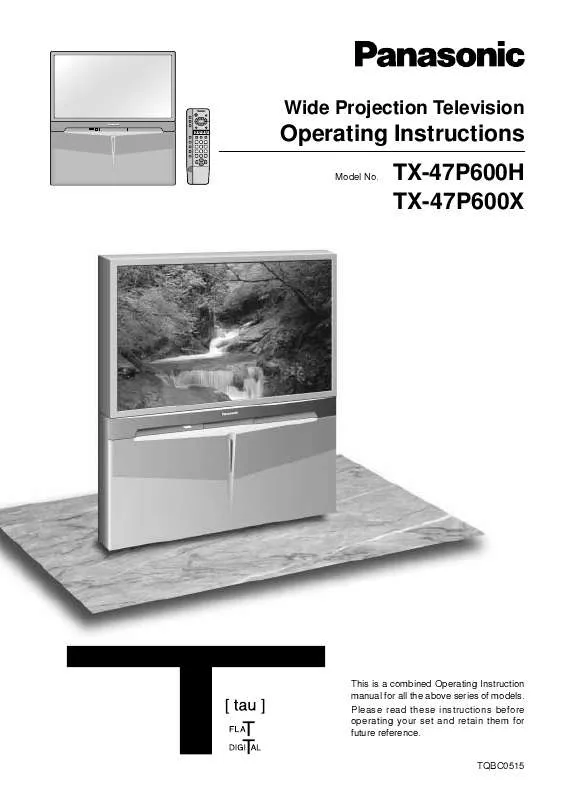 Mode d'emploi PANASONIC TX-47P600H