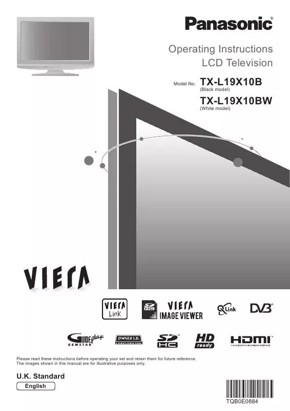 Mode d'emploi PANASONIC TX-L19X10BW