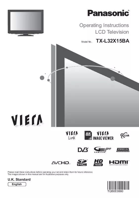 Mode d'emploi PANASONIC TX-L32X15BA