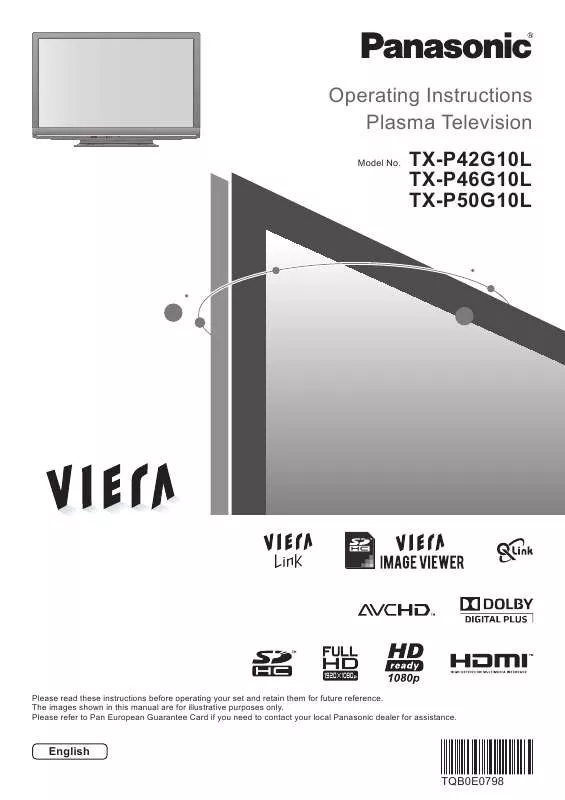 Mode d'emploi PANASONIC TX-P42G10L