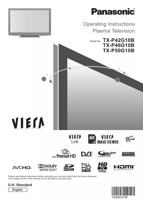 Mode d'emploi PANASONIC TX-P46G10B