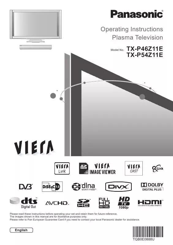 Mode d'emploi PANASONIC TX-P46Z11E