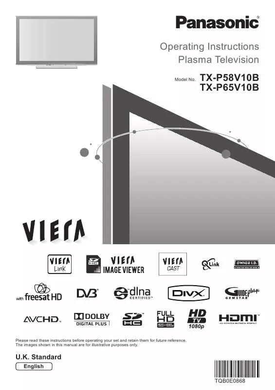 Mode d'emploi PANASONIC TX-P58V10B