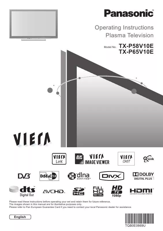 Mode d'emploi PANASONIC TX-P58V10E