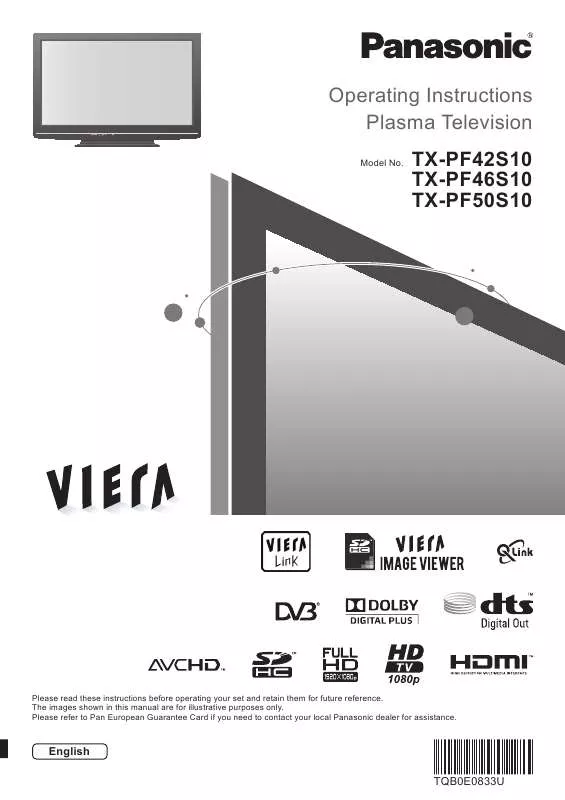 Mode d'emploi PANASONIC TX-PF42S10