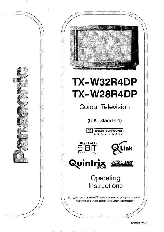 Mode d'emploi PANASONIC TX-W28R4