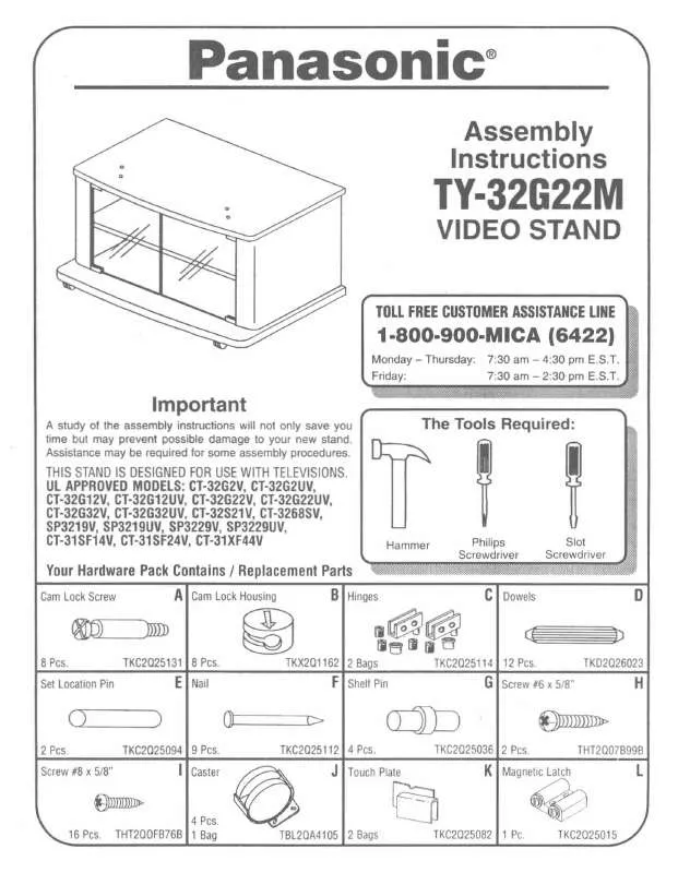 Mode d'emploi PANASONIC TY-32G22M