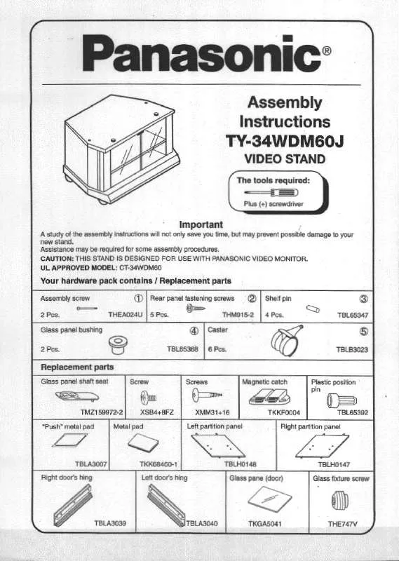 Mode d'emploi PANASONIC TY-34WDM60J