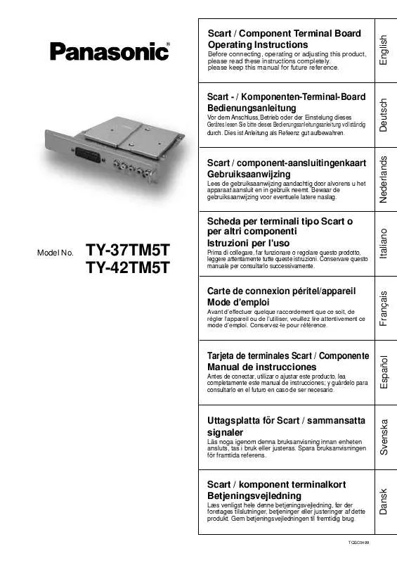 Mode d'emploi PANASONIC TY-37TM5T