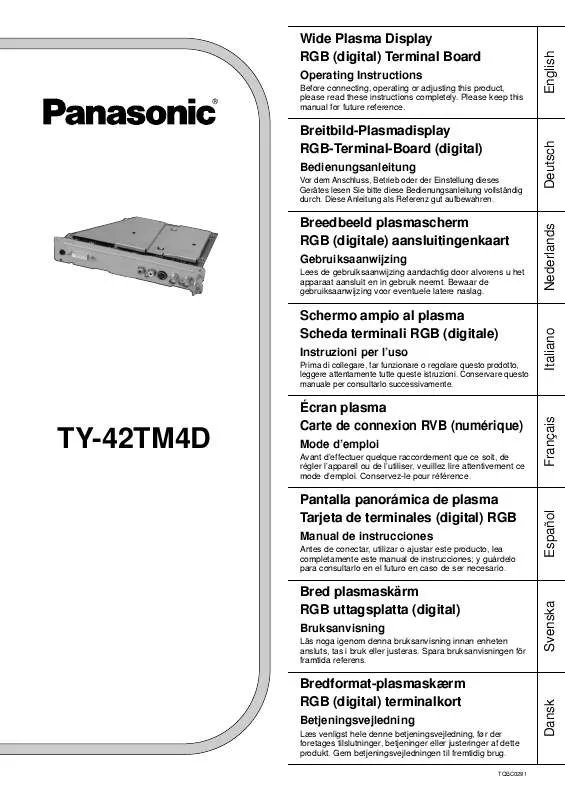 Mode d'emploi PANASONIC TY-42TM4D