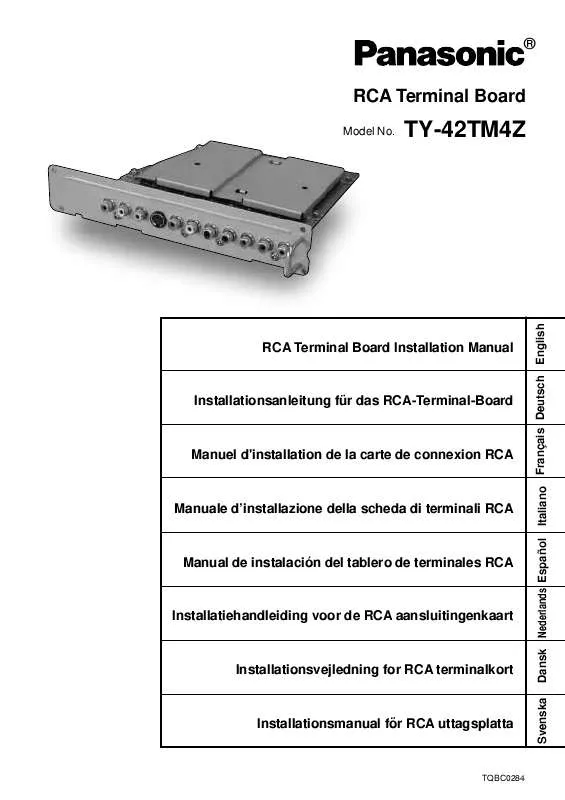 Mode d'emploi PANASONIC TY-42TM4Z