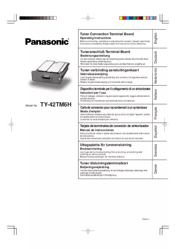 Mode d'emploi PANASONIC TY-42TM6H