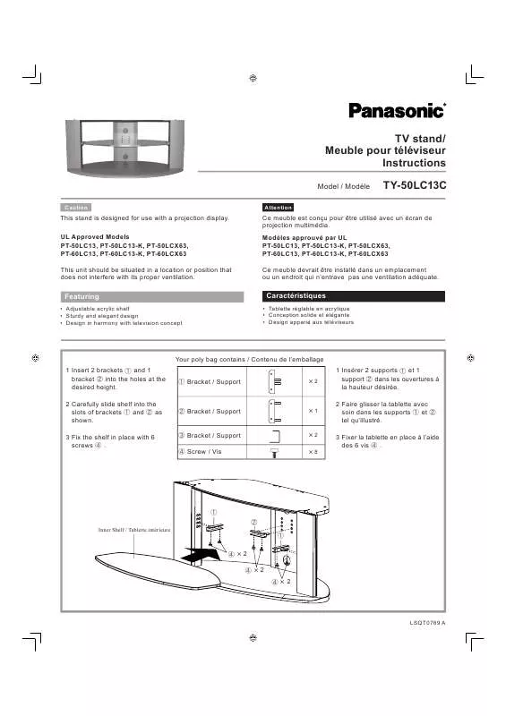 Mode d'emploi PANASONIC TY-50LC13C