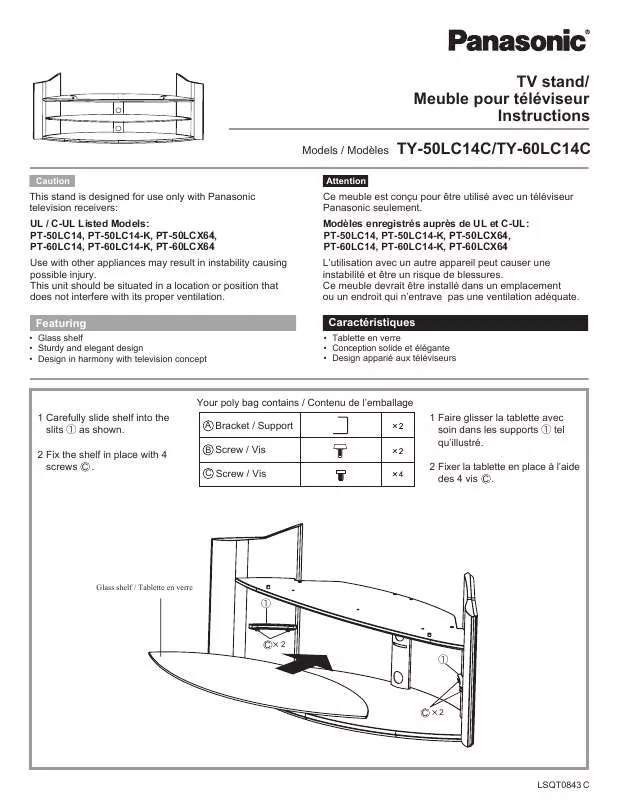 Mode d'emploi PANASONIC TY-50LC14C