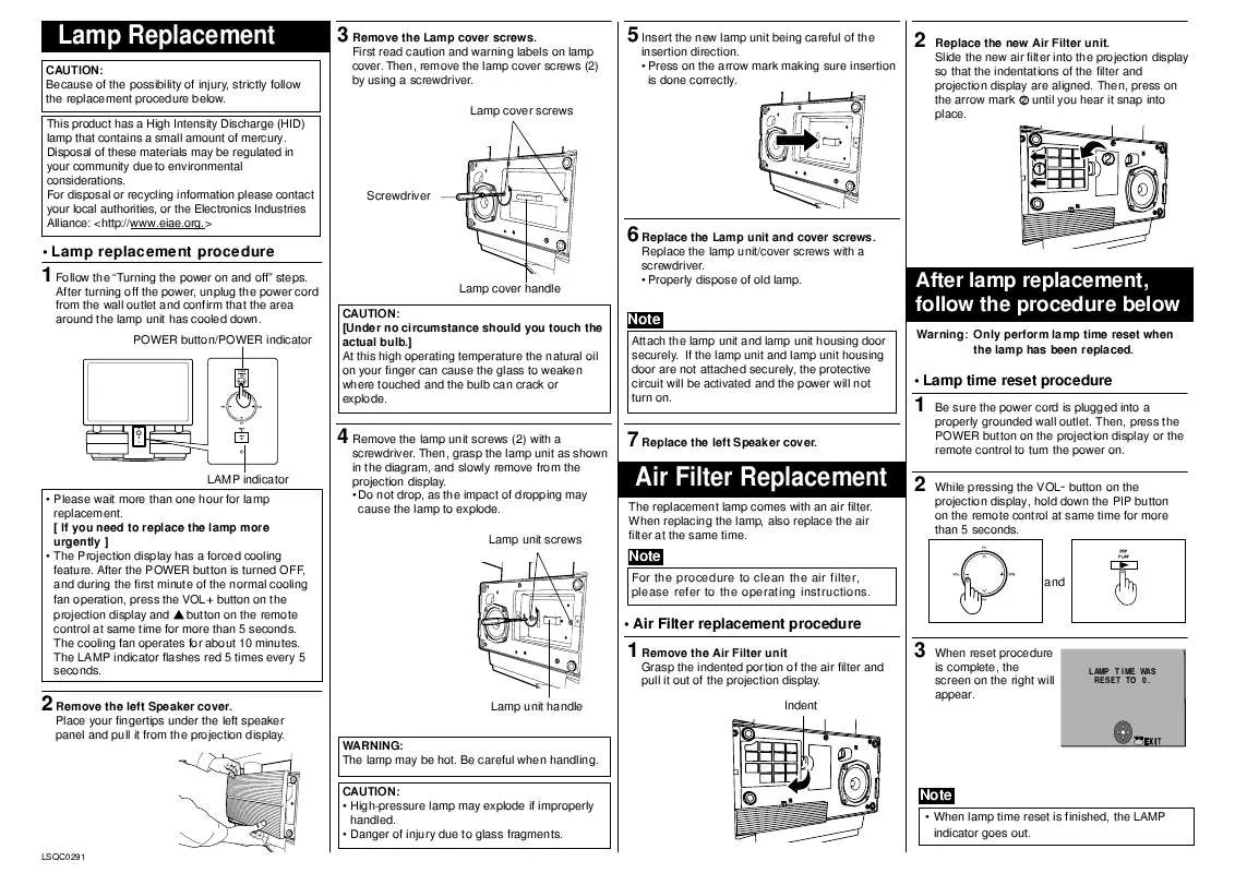 Mode d'emploi PANASONIC TY-LA1500