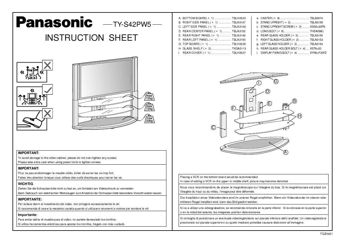 Mode d'emploi PANASONIC TY-S42PW5