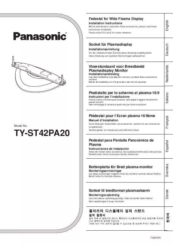 Mode d'emploi PANASONIC TY-ST42PA20