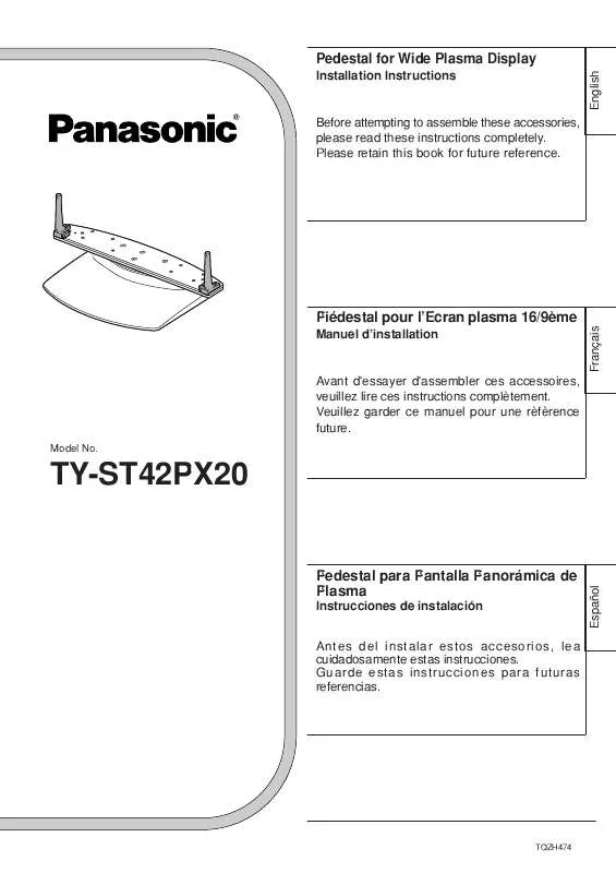 Mode d'emploi PANASONIC TY-ST42PX20