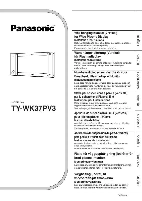 Mode d'emploi PANASONIC TY-WK37PV3