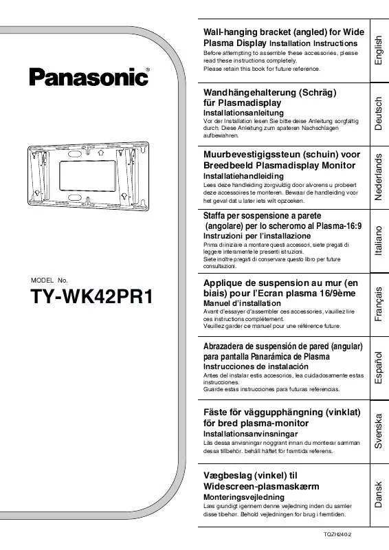 Mode d'emploi PANASONIC TY-WK42PR1