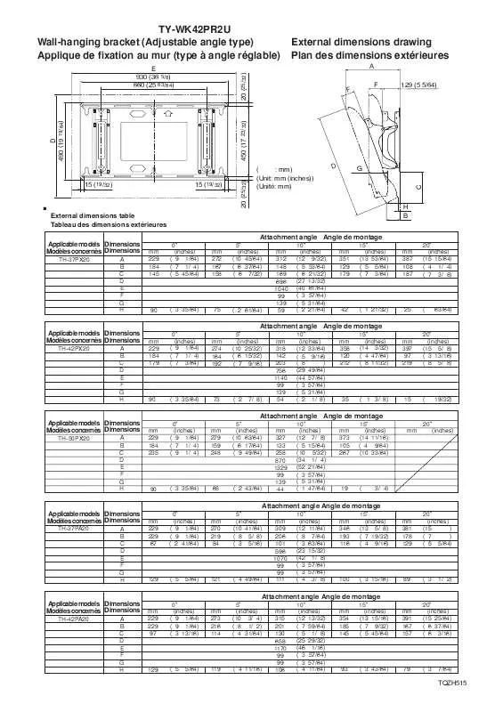 Mode d'emploi PANASONIC TY-WK42PR2U