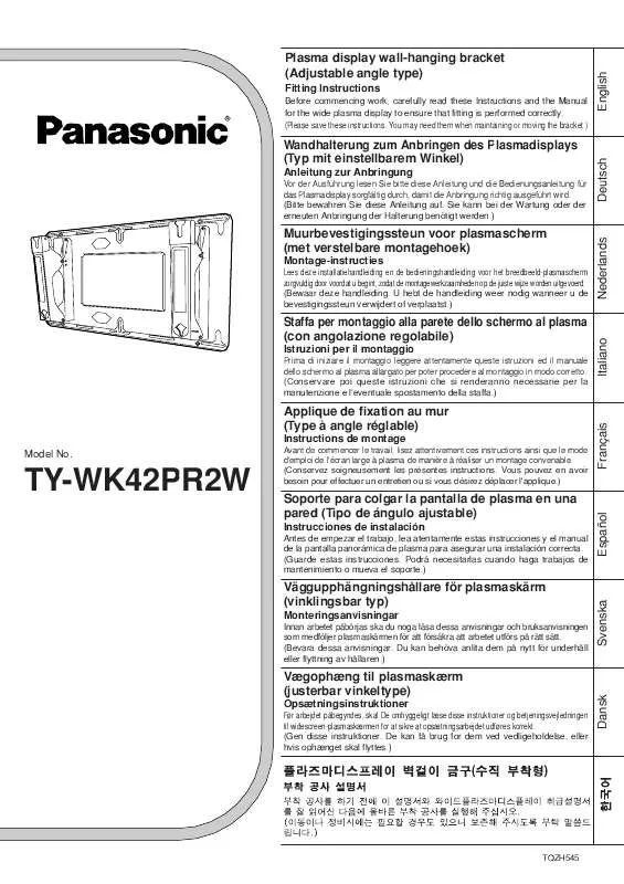 Mode d'emploi PANASONIC TY-WK42PR2W