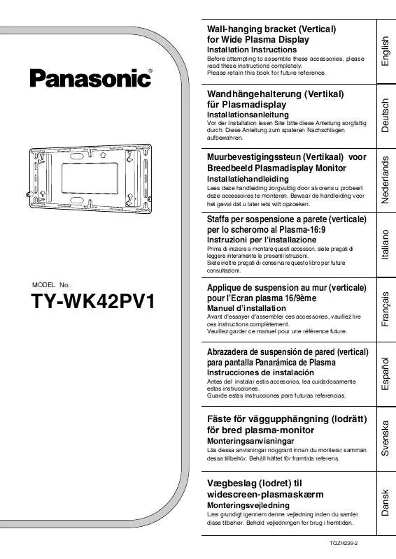 Mode d'emploi PANASONIC TY-WK42PV1U