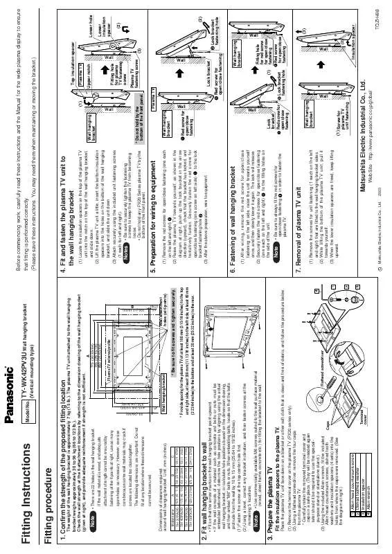 Mode d'emploi PANASONIC TY-WK42PV3U