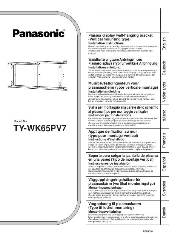 Mode d'emploi PANASONIC TY-WK65PV7