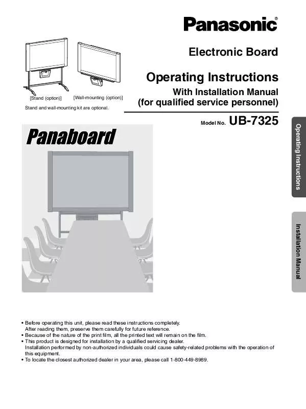 Mode d'emploi PANASONIC UB7325