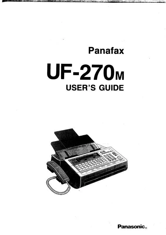 Mode d'emploi PANASONIC UF-270