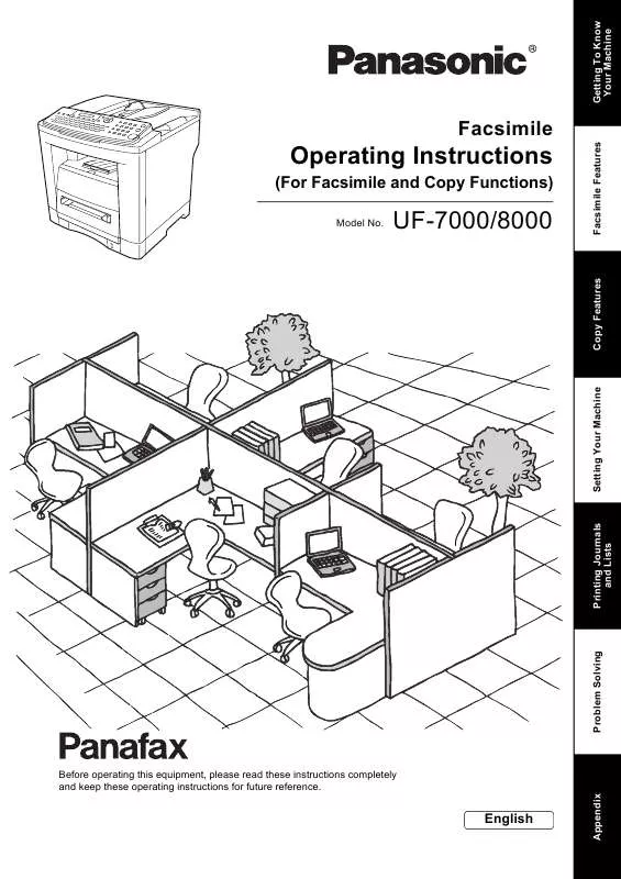 Mode d'emploi PANASONIC UF-7000