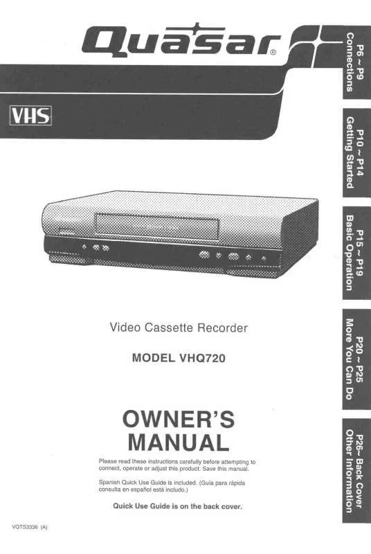 Mode d'emploi PANASONIC VHQ-720