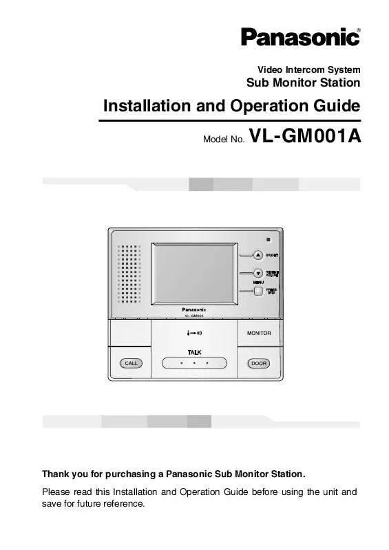 Mode d'emploi PANASONIC VLGM001A