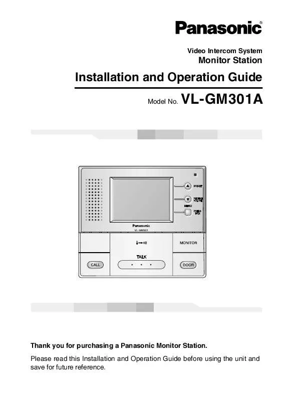 Mode d'emploi PANASONIC VLGM301A