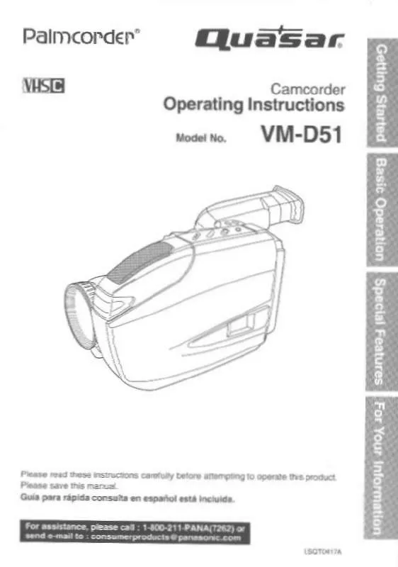 Mode d'emploi PANASONIC VMD51