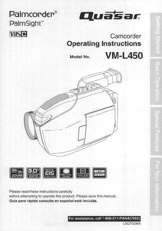 Mode d'emploi PANASONIC VML450