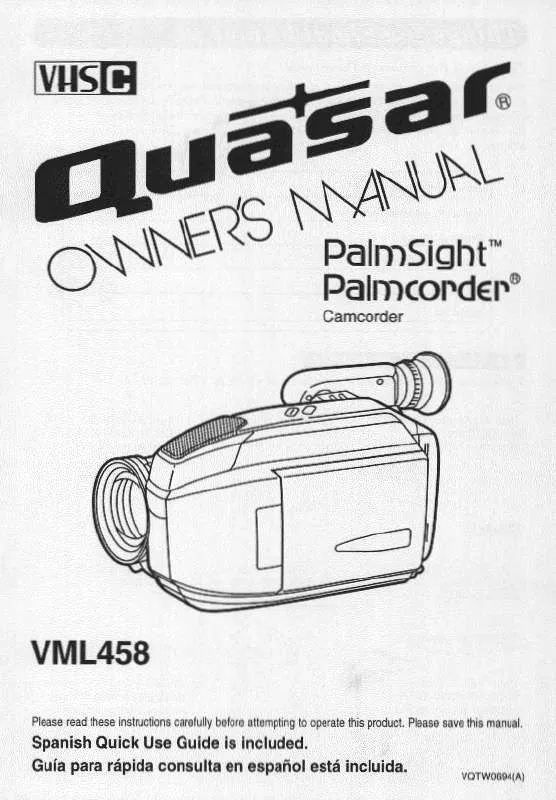 Mode d'emploi PANASONIC VML458