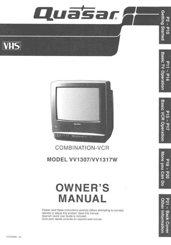 Mode d'emploi PANASONIC VV1307